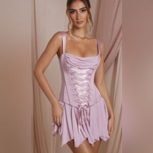 oh Polly lace-up corset dress
